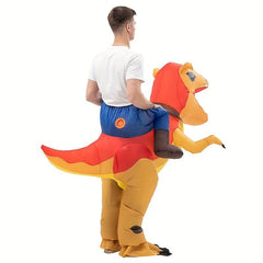 Riding Dinosaur Inflatable Halloween Costume Velociraptor & Tyrannosaurus