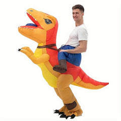 Riding Dinosaur Inflatable Halloween Costume Velociraptor & Tyrannosaurus