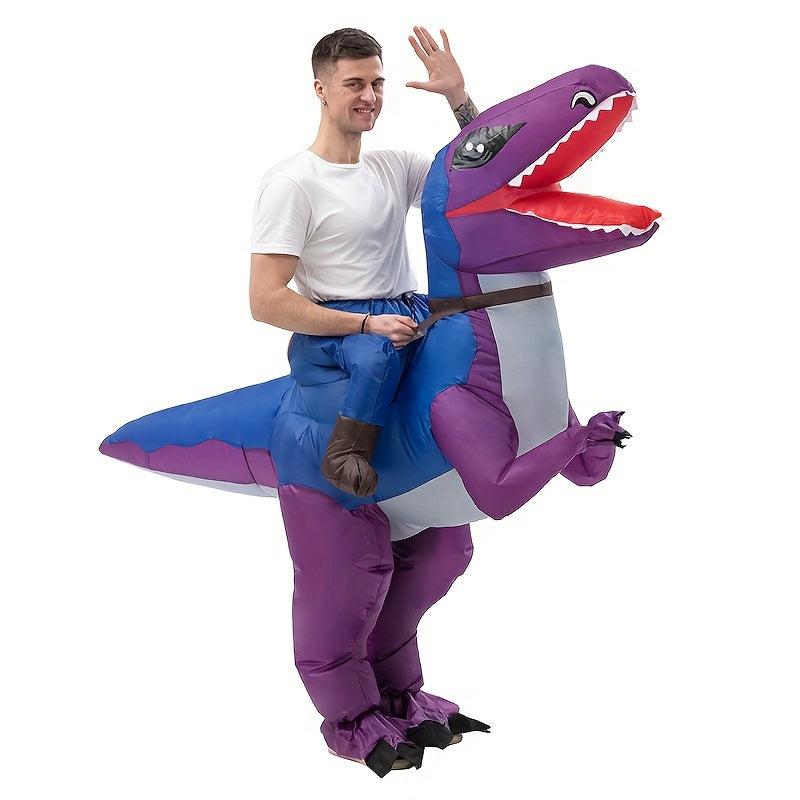 Riding Dinosaur Inflatable Halloween Costume Velociraptor & Tyrannosaurus