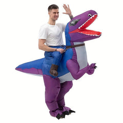 Riding Dinosaur Inflatable Halloween Costume Velociraptor & Tyrannosaurus