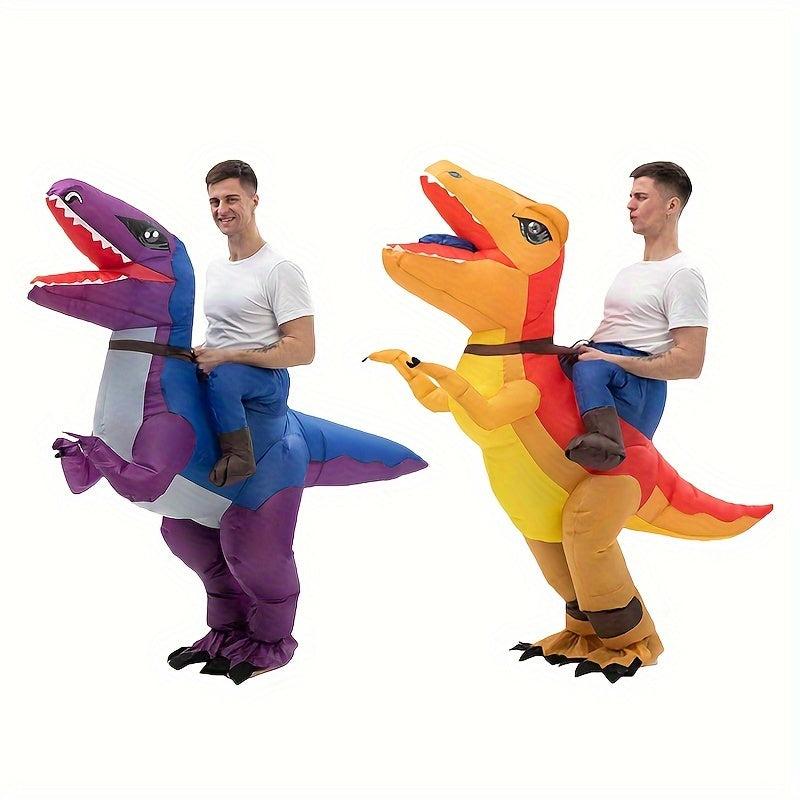 Riding Dinosaur Inflatable Halloween Costume Velociraptor & Tyrannosaurus