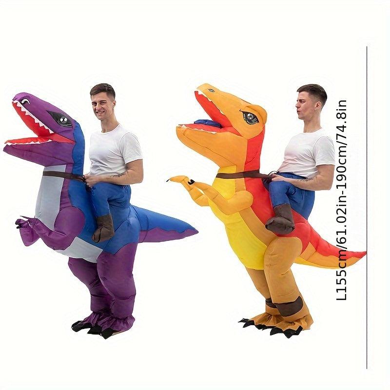 Riding Dinosaur Inflatable Halloween Costume Velociraptor & Tyrannosaurus