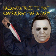 2pc Men's Latex Halloween Costume Mask & Accessory Set Horror Headgear Mask