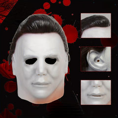 2pc Men's Latex Halloween Costume Mask & Accessory Set Horror Headgear Mask