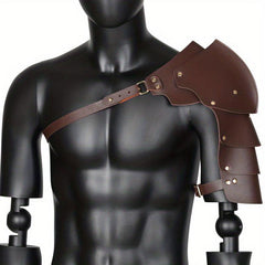 Steampunk Adjustable Men's Shoulder Armor Faux Leather Chest Strap