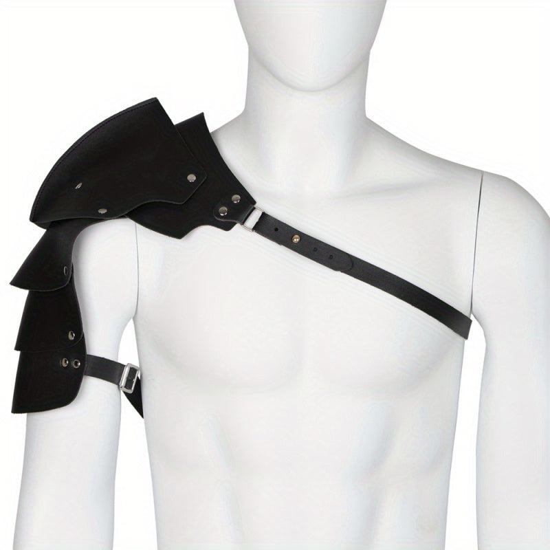 Steampunk Adjustable Men's Shoulder Armor Faux Leather Chest Strap