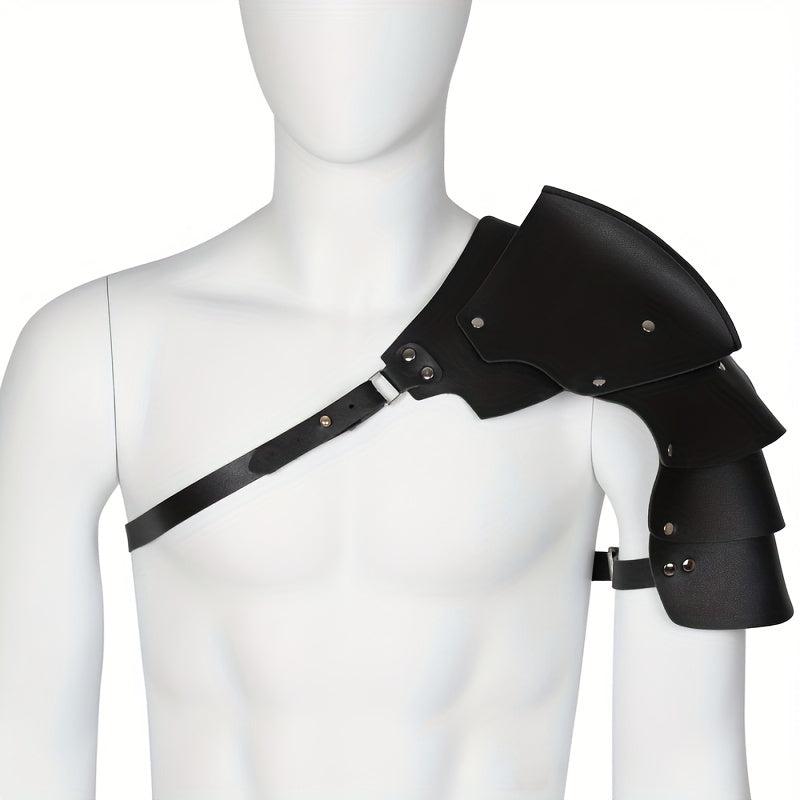 Steampunk Adjustable Men's Shoulder Armor Faux Leather Chest Strap