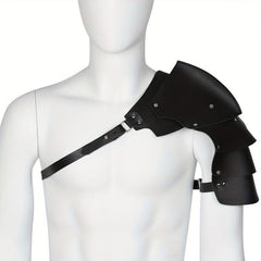 Steampunk Adjustable Men's Shoulder Armor Faux Leather Chest Strap