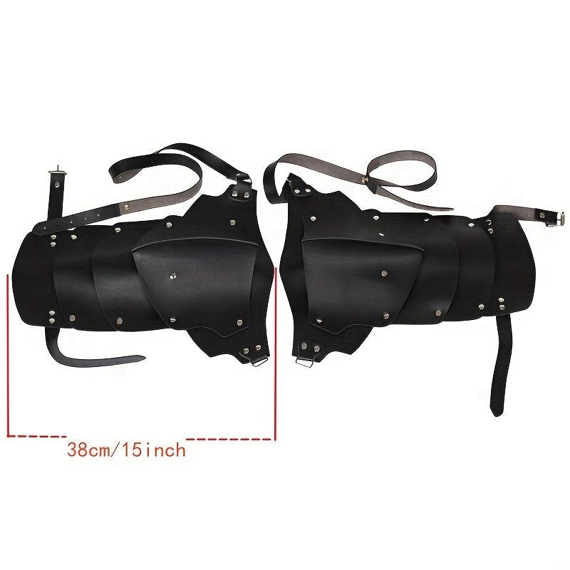 Steampunk Adjustable Men's Shoulder Armor Faux Leather Chest Strap