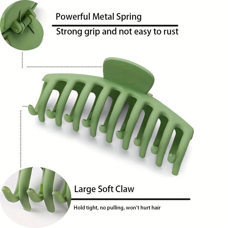 Big Hair Claw Clips For Women Strong Hold 4.33 Inch Nonslip Matte Hair Clips