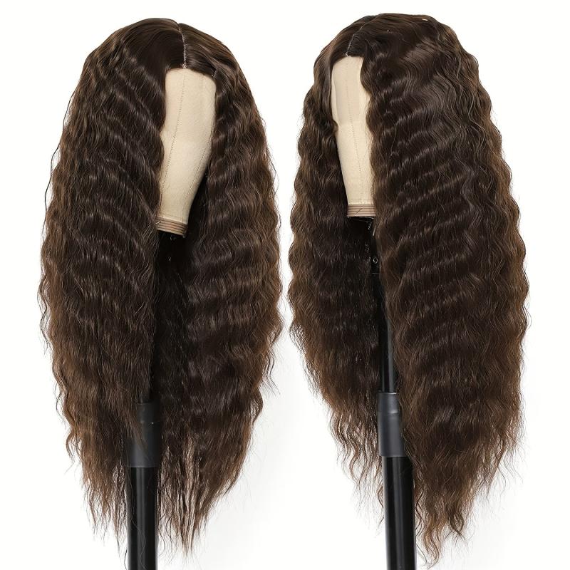 Long Curly Wig Natural Looking Fluffy Wig Synthetic Fiber Wig For Women