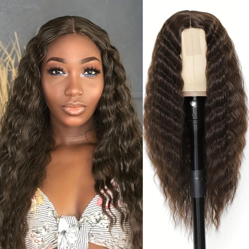Long Curly Wig Natural Looking Fluffy Wig Synthetic Fiber Wig For Women