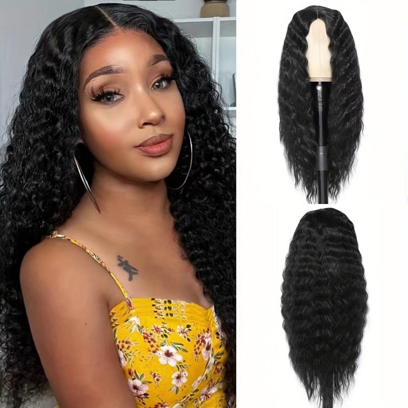 Long Curly Wig Natural Looking Fluffy Wig Synthetic Fiber Wig For Women