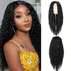 Long Curly Wig Natural Looking Fluffy Wig Synthetic Fiber Wig For Women