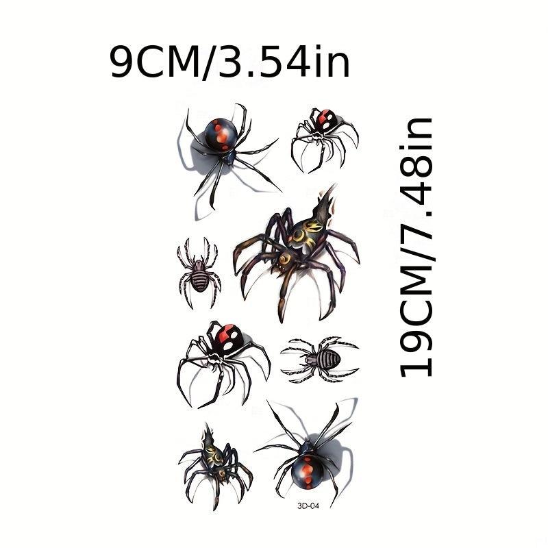 3D Print Animal Insect Flower Waterproof Tattoo Stickers