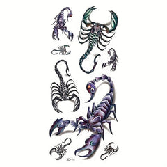 3D Print Animal Insect Flower Waterproof Tattoo Stickers