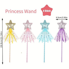 4 Pack Princess Magic Wands - Christmas Party and Cosplay