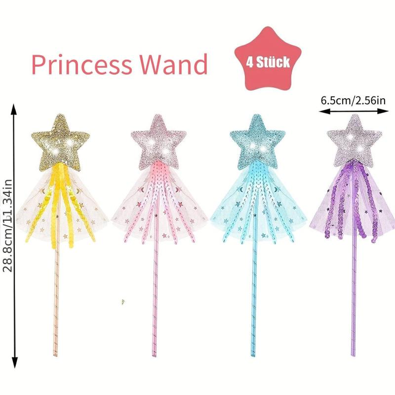 4 Pack Princess Magic Wands - Christmas Party and Cosplay