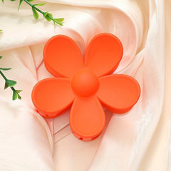 Matte Orange Flower Hair Claw Clip for Women Girls