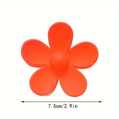 Matte Orange Flower Hair Claw Clip for Women Girls