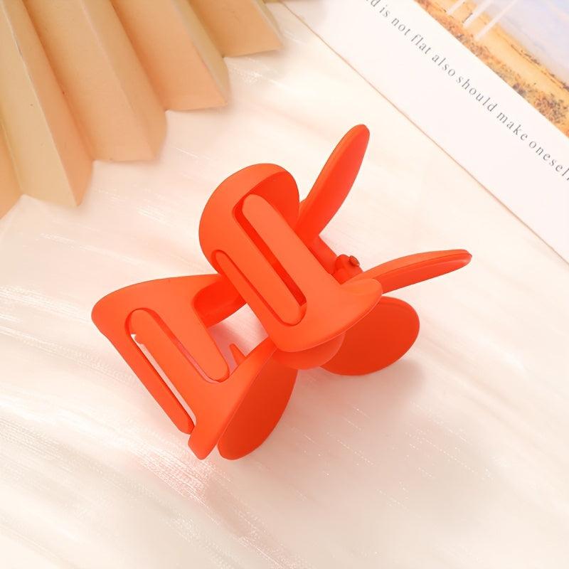 Matte Orange Flower Hair Claw Clip for Women Girls