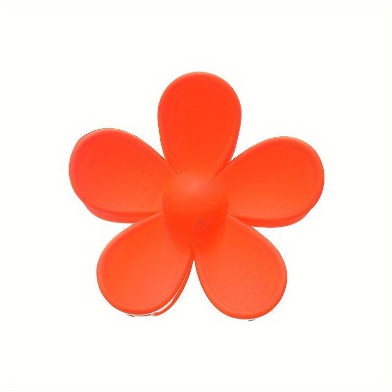 Matte Orange Flower Hair Claw Clip for Women Girls