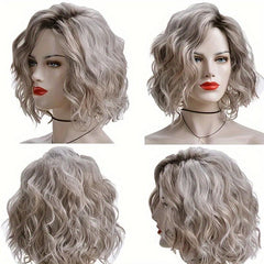 Short Curly Wig Natural Looking Synthetic Fiber Wig 3 Colors Cosplay Props