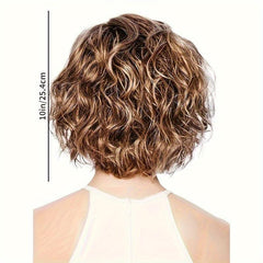 Short Curly Wig Natural Looking Synthetic Fiber Wig 3 Colors Cosplay Props