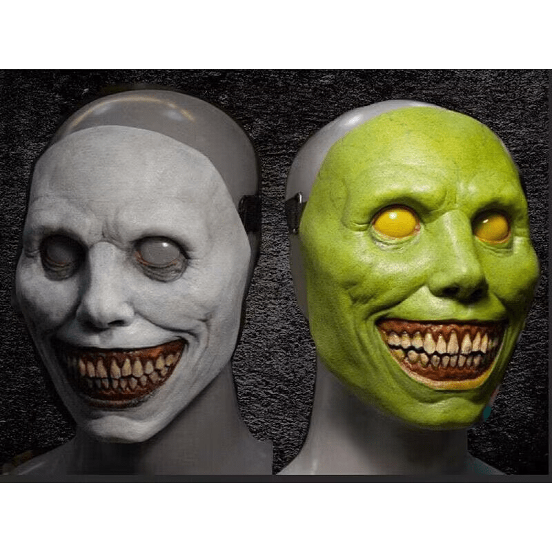 Men's Halloween Latex Horror Mask - Smiling Face Eye Demon
