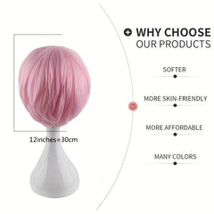 1pc Pink Anime Dress Up Wig Cosplay Chemical Fiber Wig