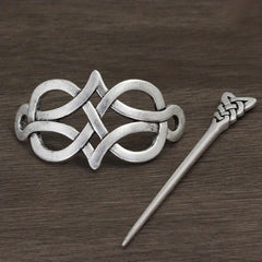 Vintage Viking Barrette Irish Knot Hair Accessory