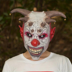 Horror Bell Clown Mask Cosplay Halloween Demon Party Clown Mask Costume Props