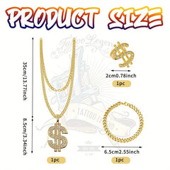 Hip Hop Costume Kit 80s 90s Rapper Gangster Accessories Set