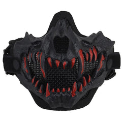 Men's Fangs Cosplay Airsoft Mask Half Face Halloween Horror Party Decor