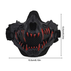 Men's Fangs Cosplay Airsoft Mask Half Face Halloween Horror Party Decor