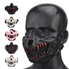Men's Fangs Cosplay Airsoft Mask Half Face Halloween Horror Party Decor