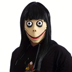 Horror Devil Mask Long Hair Scary Challenge Evil Costume Halloween