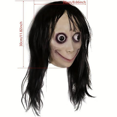 Horror Devil Mask Long Hair Scary Challenge Evil Costume Halloween