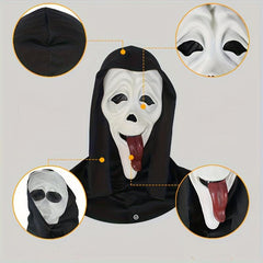 Men's Funny Halloween Cosplay Ghost Mask Scary Face Horror Head Mask