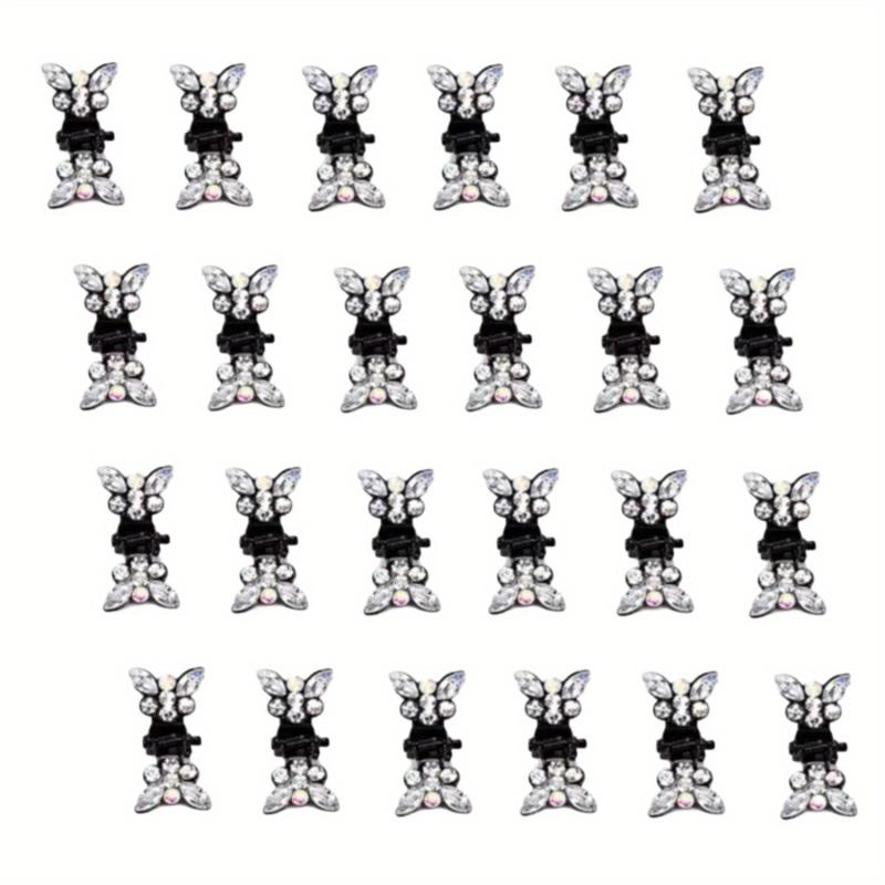 24pcs Butterfly Bead Claw Clips Hair Accessories for Women and Girls