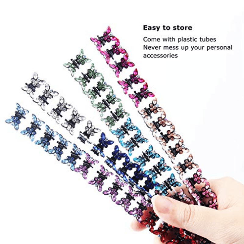 24pcs Butterfly Bead Claw Clips Hair Accessories for Women and Girls
