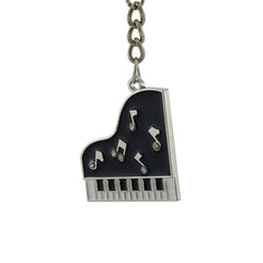 Piano Pendant Keychain Enamel Crystal Musical Keyboards Note Key Chain Gift