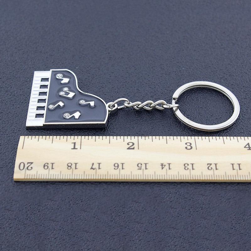 Piano Pendant Keychain Enamel Crystal Musical Keyboards Note Key Chain Gift