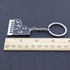 Piano Pendant Keychain Enamel Crystal Musical Keyboards Note Key Chain Gift