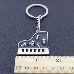Piano Pendant Keychain Enamel Crystal Musical Keyboards Note Key Chain Gift