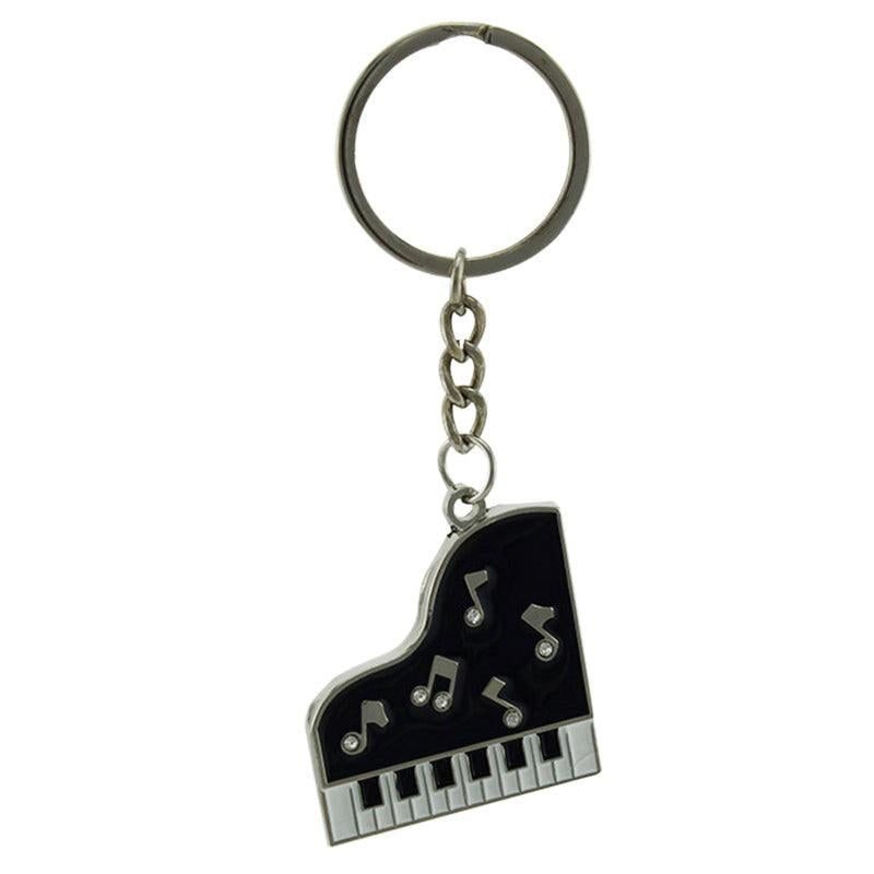 Piano Pendant Keychain Enamel Crystal Musical Keyboards Note Key Chain Gift