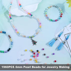 1960PCS 6mm Multicolor Pearl Beads for Crafts