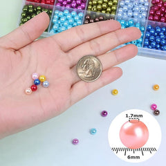 1960PCS 6mm Multicolor Pearl Beads for Crafts