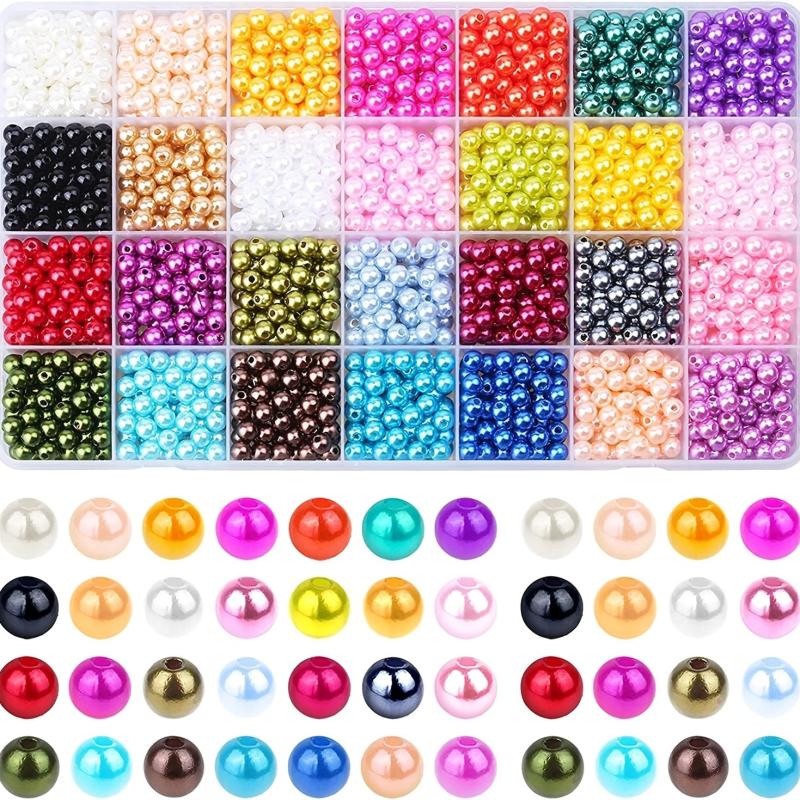1960PCS 6mm Multicolor Pearl Beads for Crafts