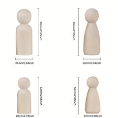 50pcs Wooden Peg Dolls DIY Art Craft Painting Peg Game Home Decor